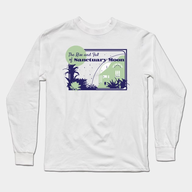 Sanctuary Moon in Blues Long Sleeve T-Shirt by King Lewis
